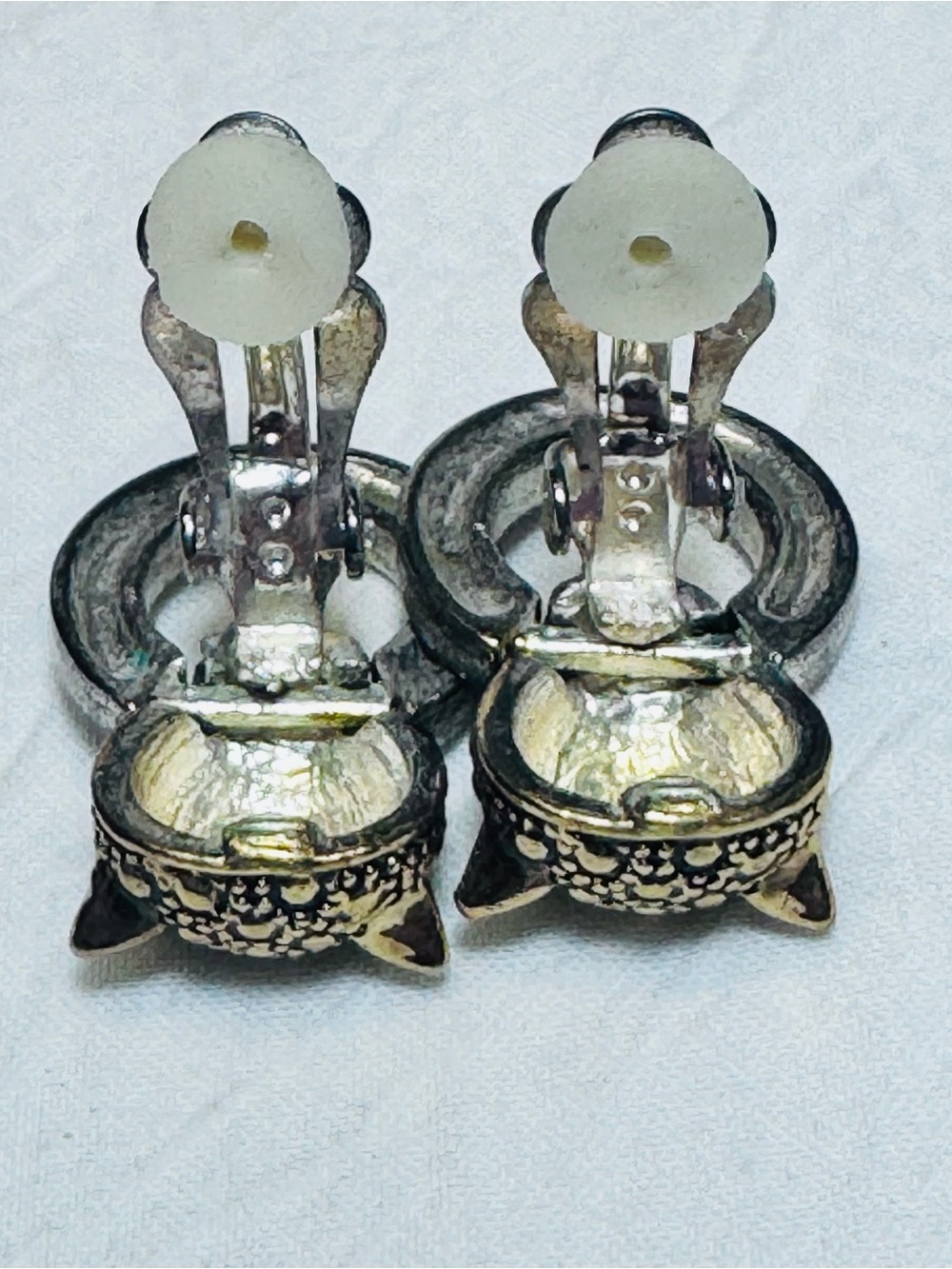 Vintage Leopard Door Knocker Earrings Gold Tone Statement 90s - Clip On - Picture 4 of 5